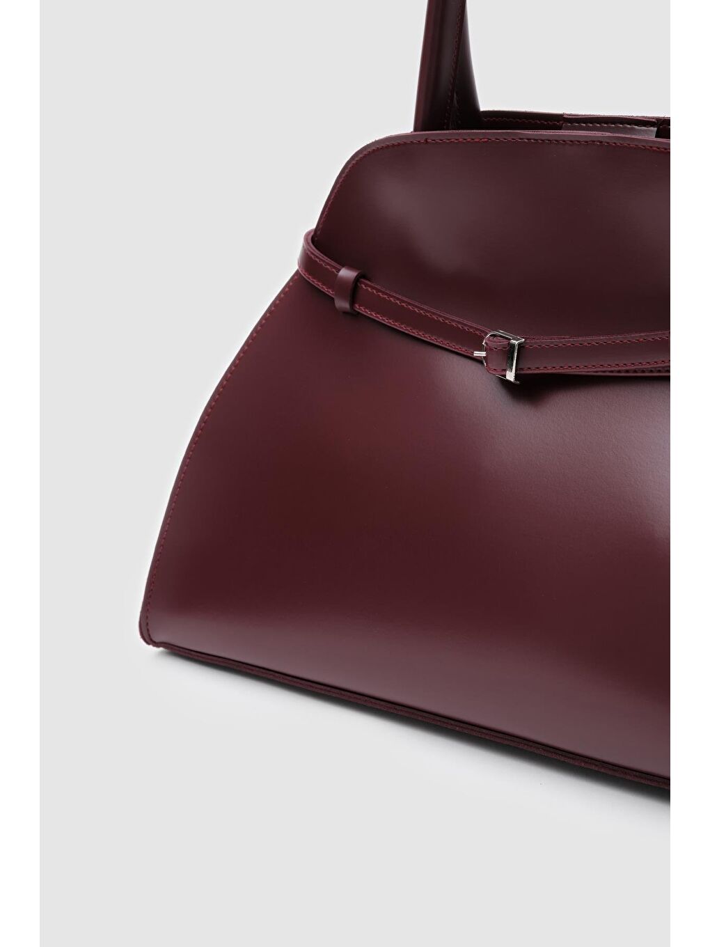 Monets Kemer Detaylı Omuz Çantası Bordo-5