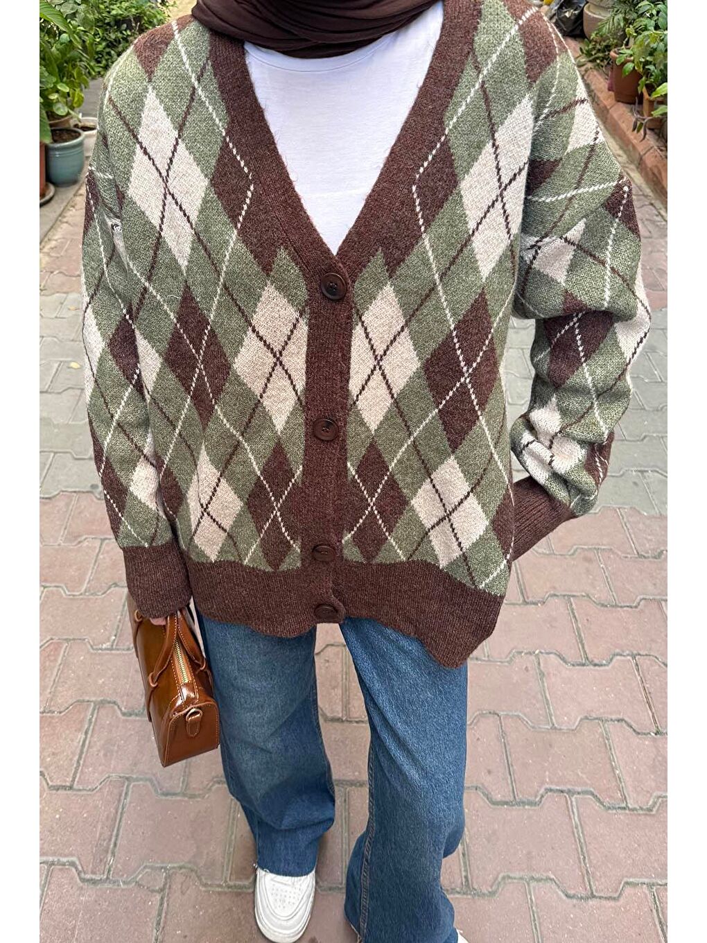 Bisiklet Yaka Kısa Hırka Haki-2