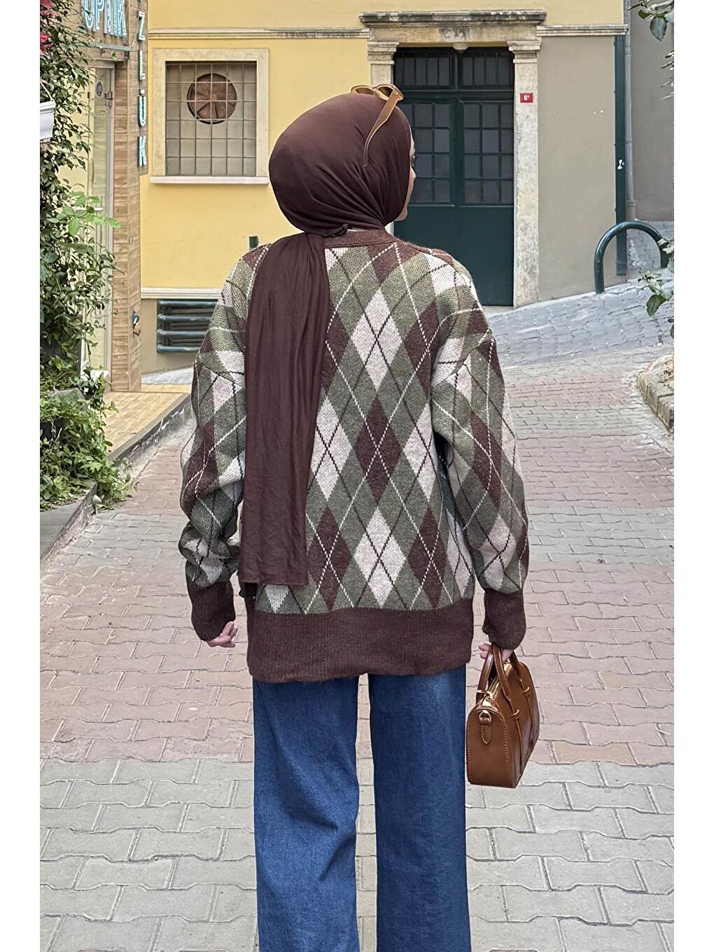 Bisiklet Yaka Kısa Hırka Haki-3