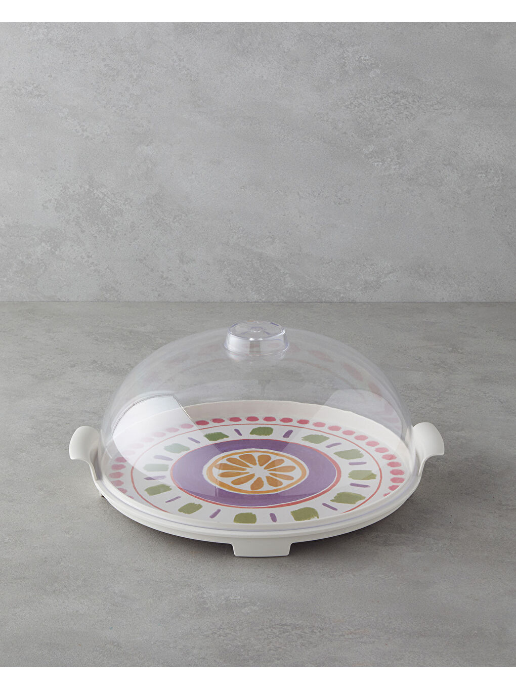 Beyaz Lemon Melamin Kek Standı 30 cm Renkli