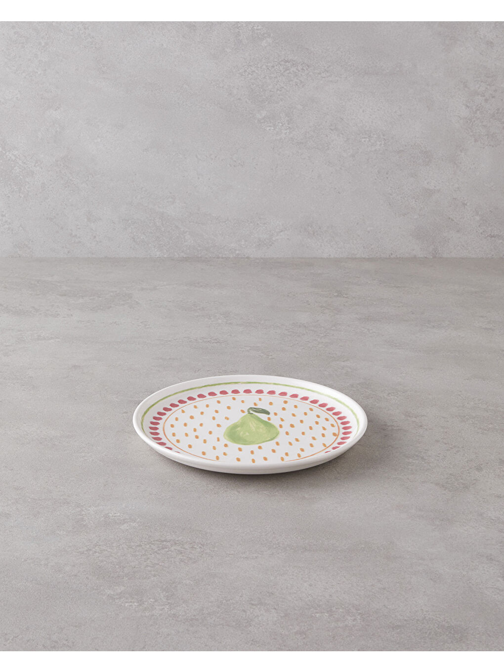 Beyaz Pear Seramik Pasta Tabağı 20 cm Renkli-1