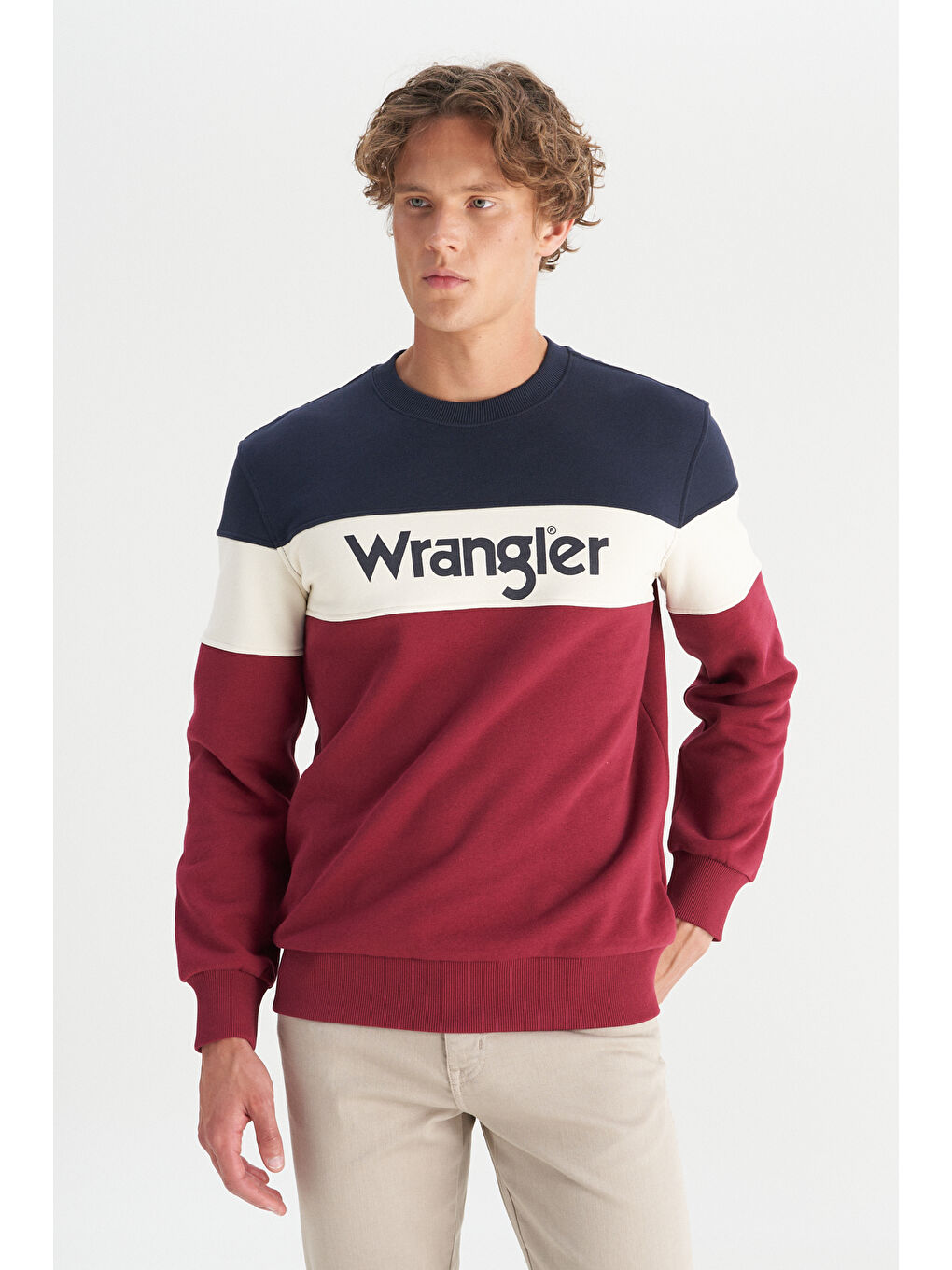 Regular Fit Normal Kesim Bisiklet Yaka İçi Polarlı Bordo Sweatshirt