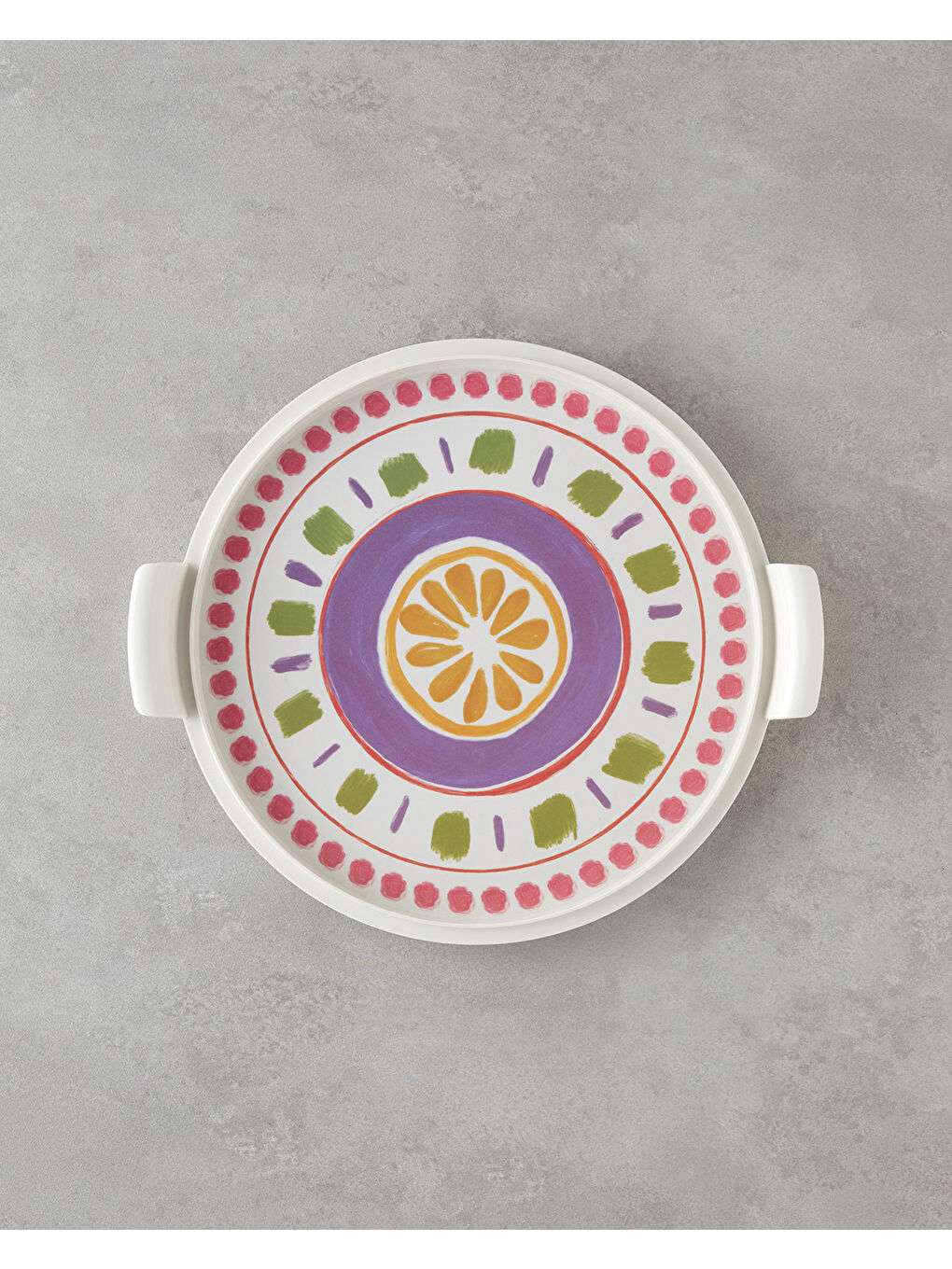 Beyaz Lemon Melamin Kek Standı 30 cm Renkli-1