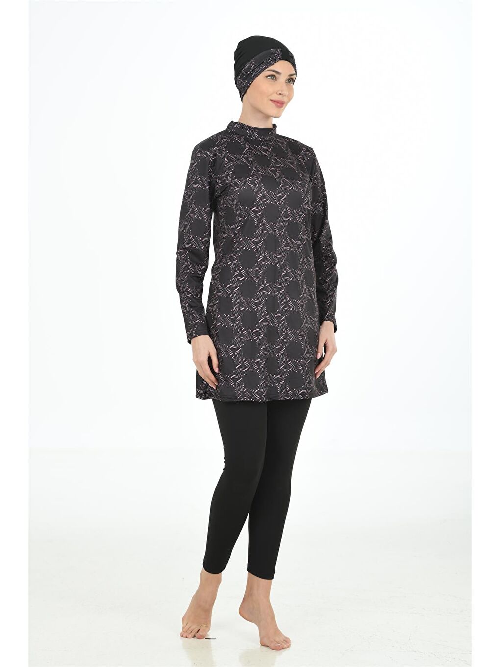 Siyah Tam Kapalı Tesettür Mayo 3301-1