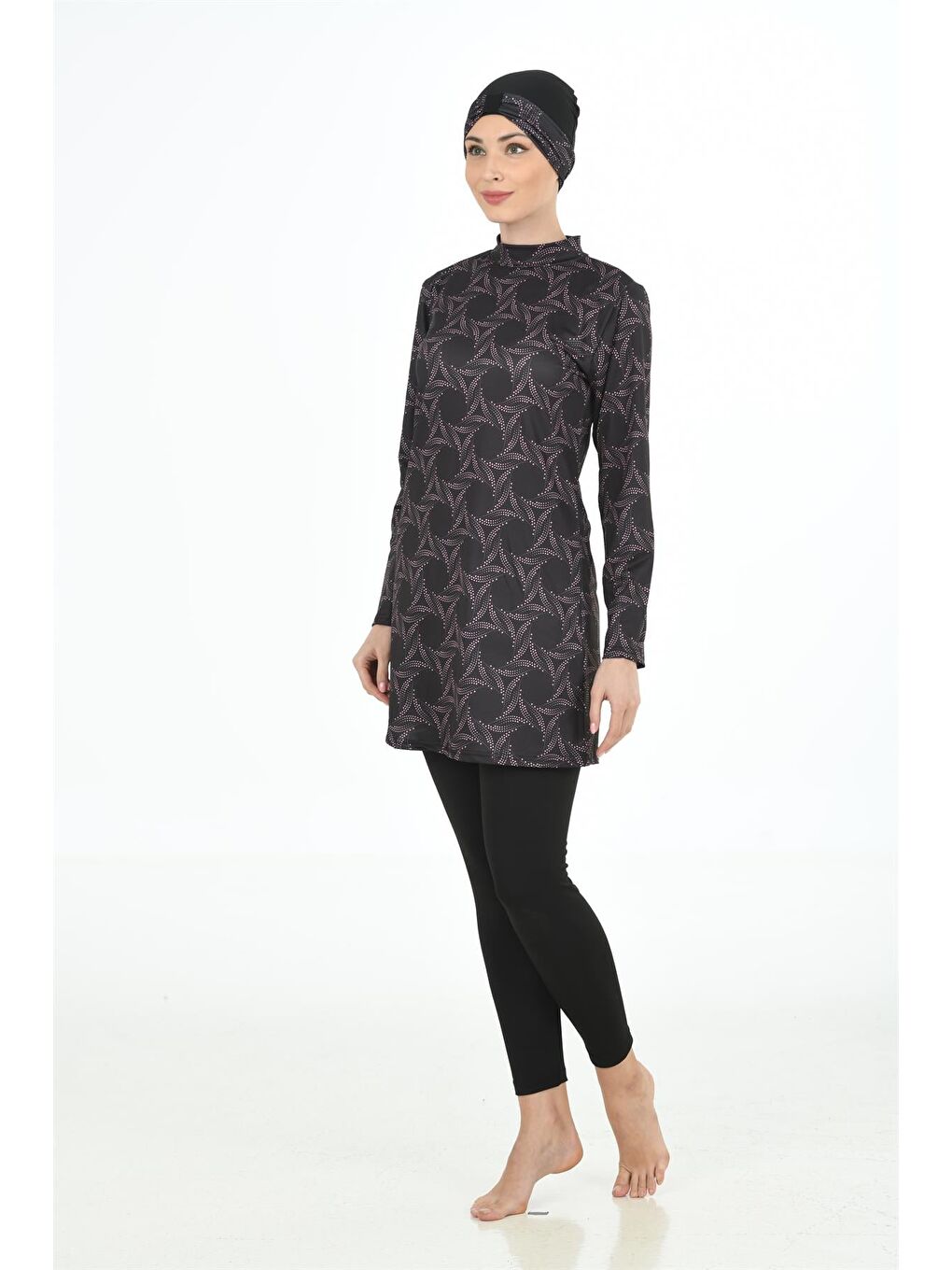 Siyah Tam Kapalı Tesettür Mayo 3301-2