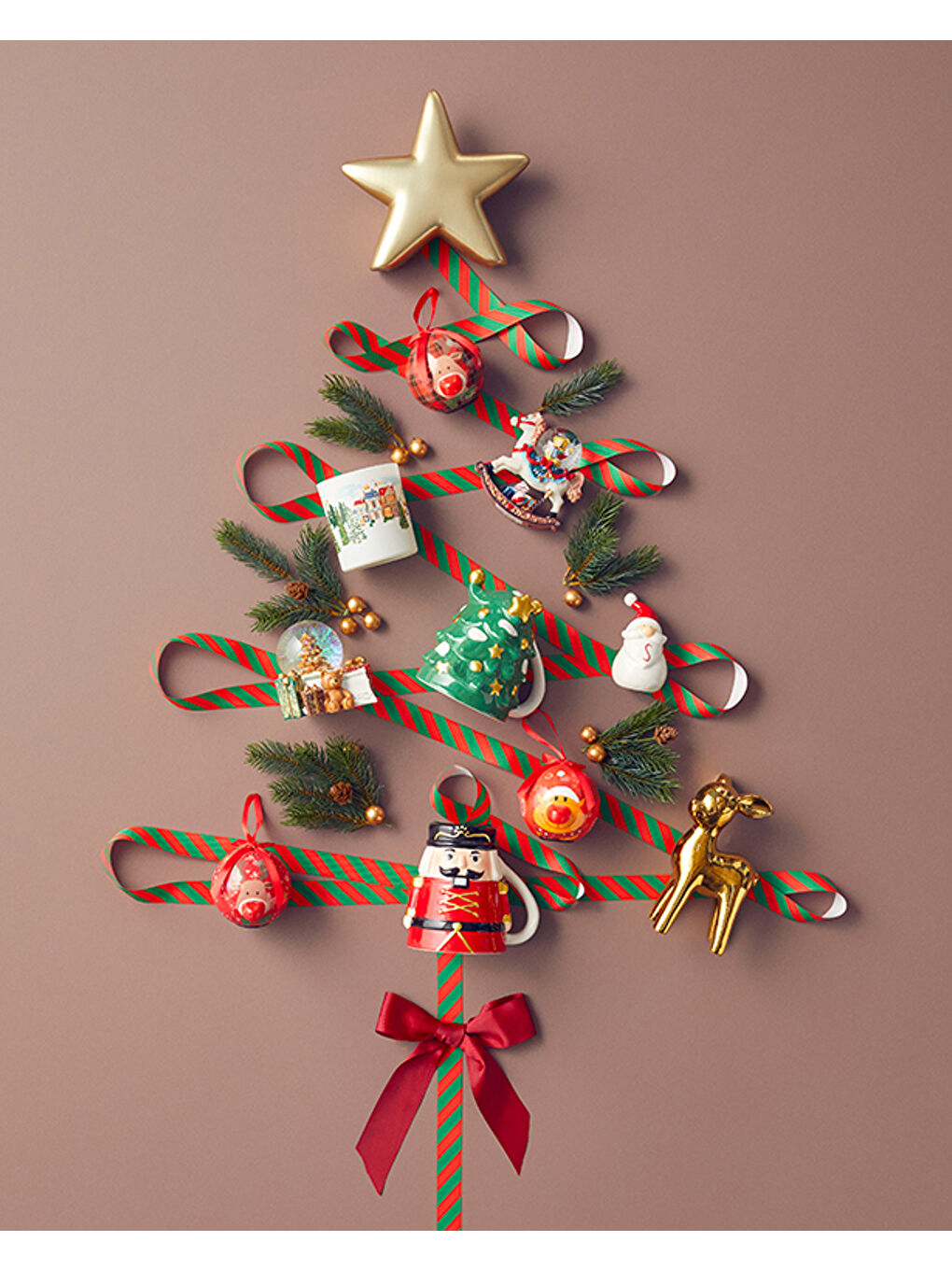 Pine Tree Dolomite Yılbaşı Kupa 300 ml Kırmızı-4