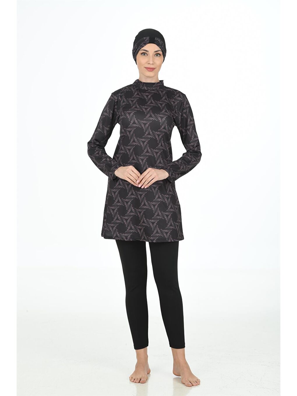 Siyah Tam Kapalı Tesettür Mayo 3301-3