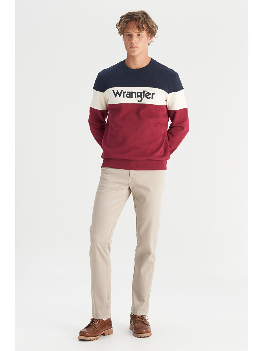 Regular Fit Normal Kesim Bisiklet Yaka İçi Polarlı Bordo Sweatshirt-1