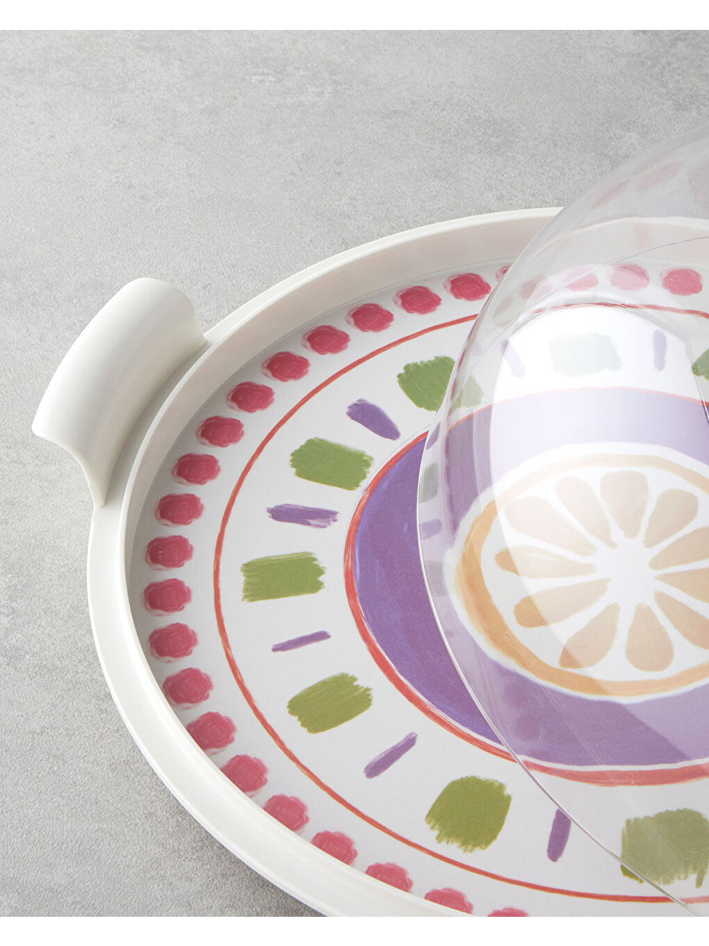 Beyaz Lemon Melamin Kek Standı 30 cm Renkli-2