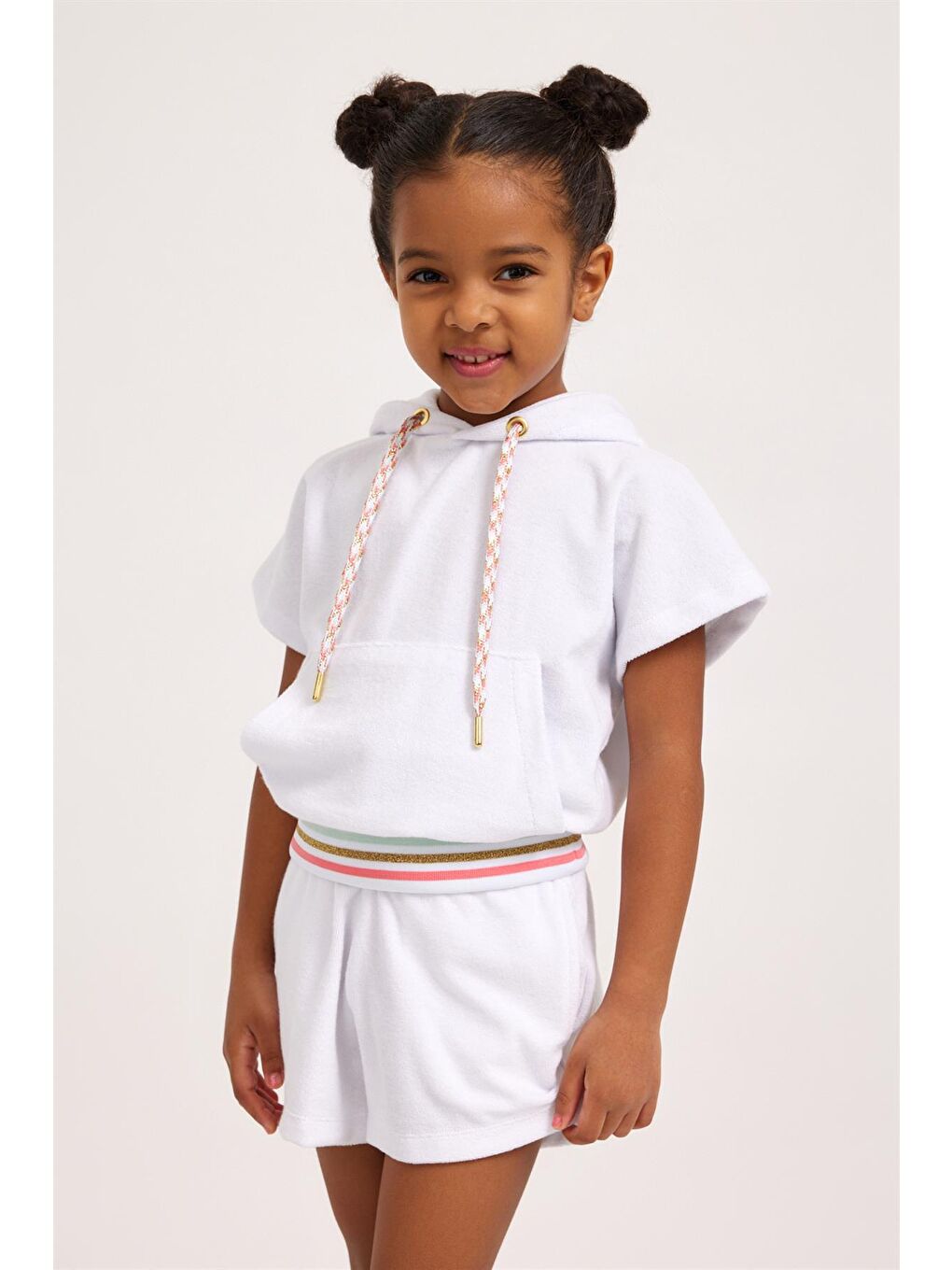 Fun Giraffe Kız Çocuk Havlu Sweatshirt Beyaz