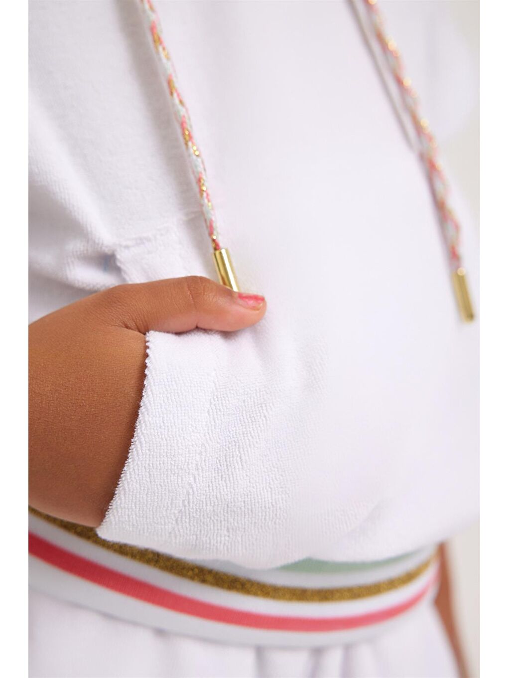 Fun Giraffe Kız Çocuk Havlu Sweatshirt Beyaz-1