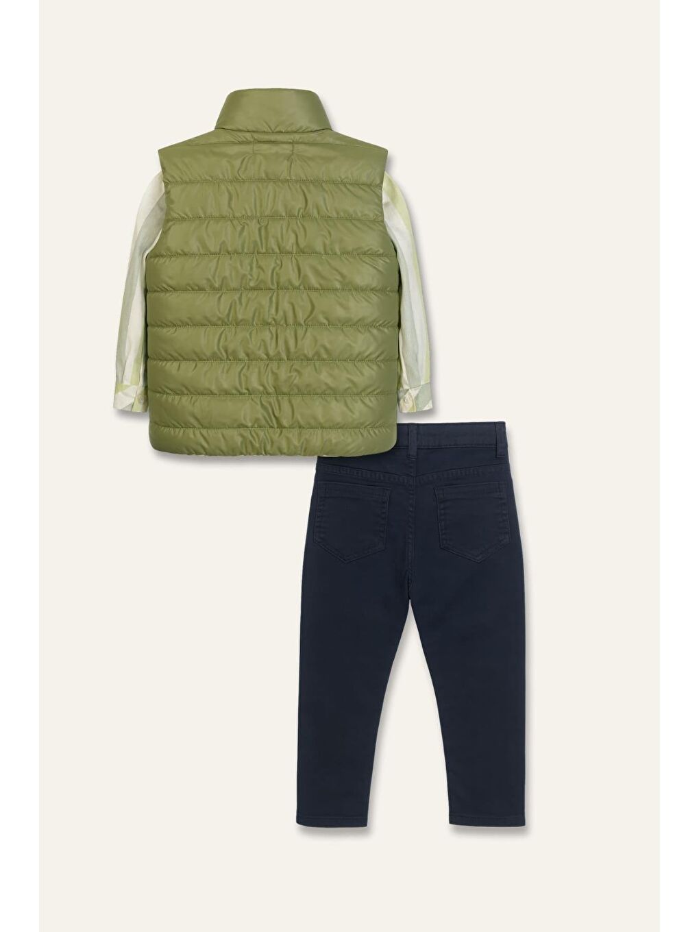Erkek Çocuk Yelekli 3'Lü Takım  - Yeşil-2