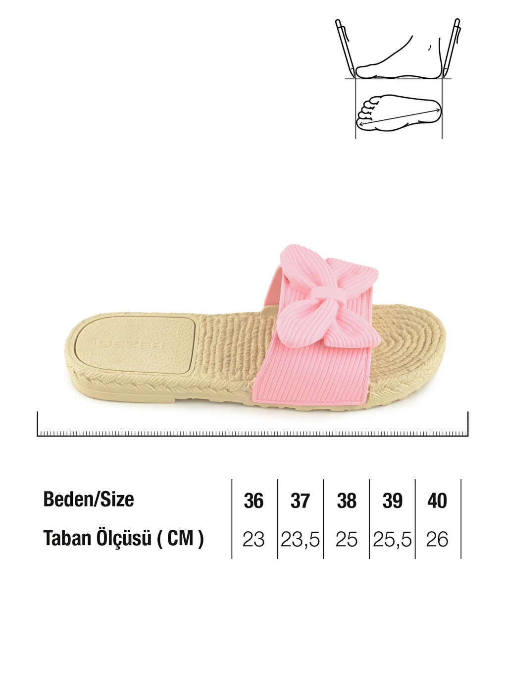 Pembe Yazlık Islak Zemine Uygun Kadın Terlik-1