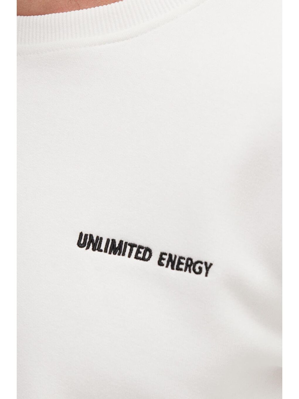 Erkek Relax Fit Pamuklu 3 İplik Yumuşak Dokulu İçi Polarlı Bisiklet Yaka Beyaz Eşofman Takımı-2