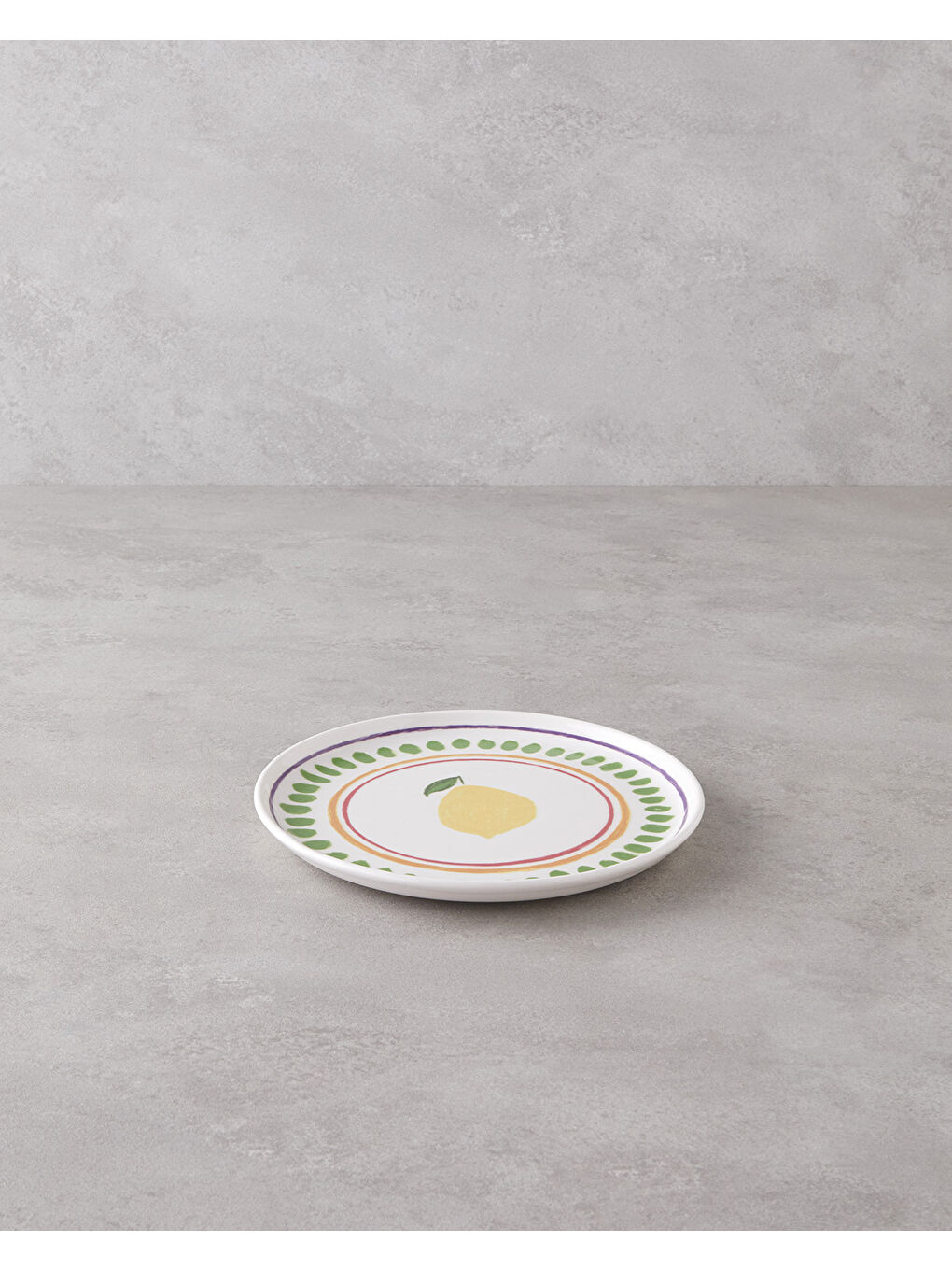 Beyaz Lemon Seramik Pasta Tabağı 20 cm Renkli-1