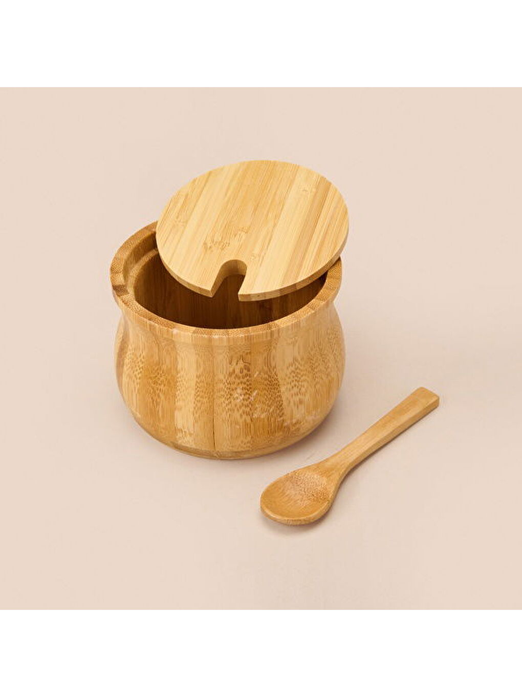 2'li Bambu Baharatlık Seti - Açık Kahverengi-2