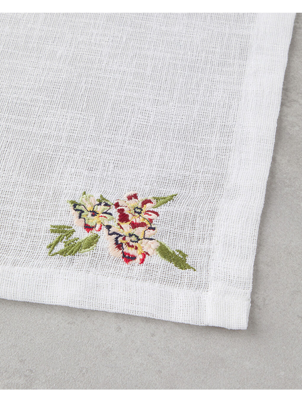 Opalin Polyester 2'li Misafir Peçetesi 40x40 cm Beyaz - Kırmızı-2