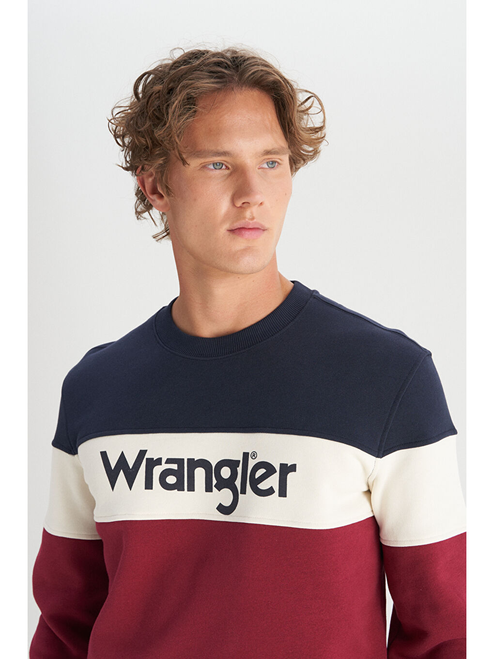 Regular Fit Normal Kesim Bisiklet Yaka İçi Polarlı Bordo Sweatshirt-3