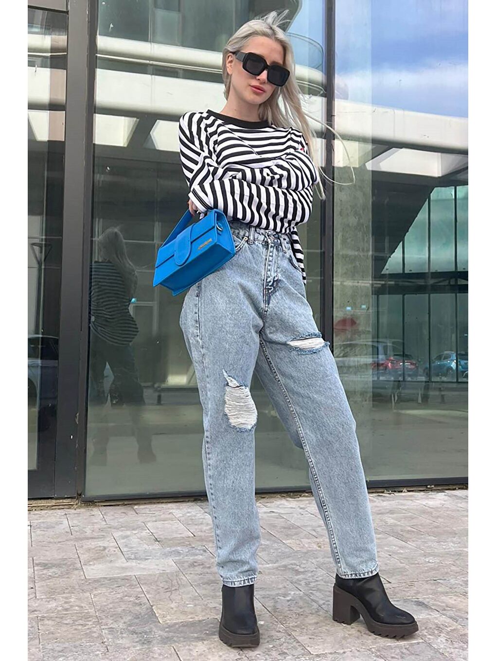 Mavi Yırtık Jean Mg1156-7