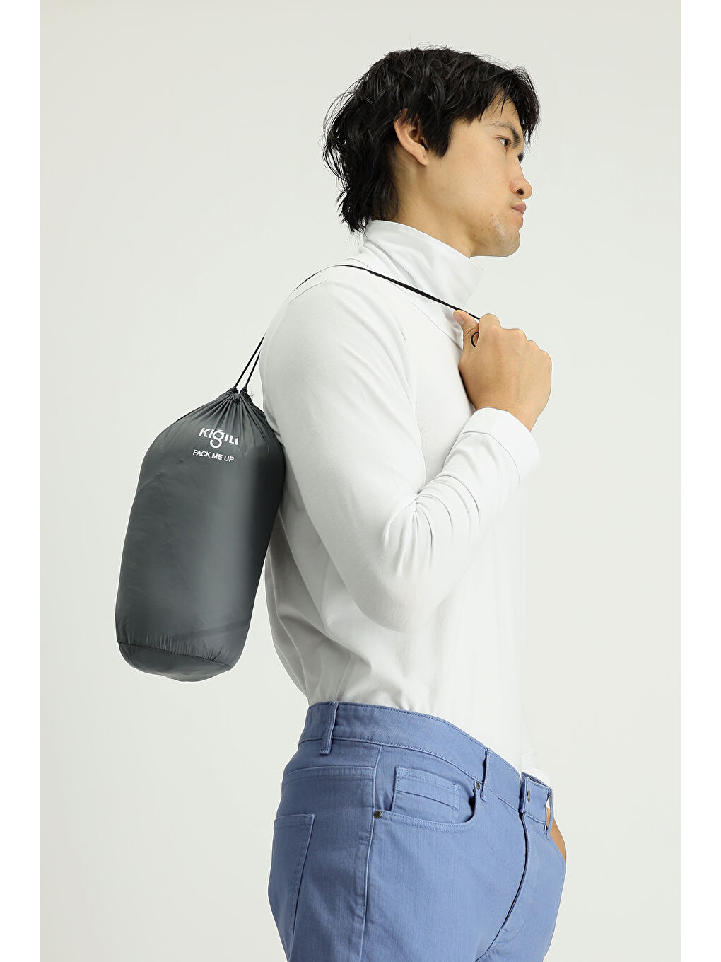 Beyaz Kapitone Çantalı Spor Şişme Yelek-6