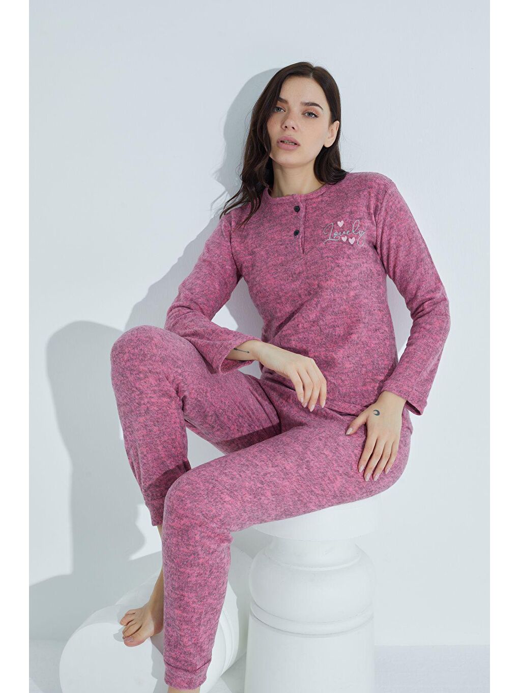 ELİTOL Pembe Leylak İnterlok Pijama Takim 4209