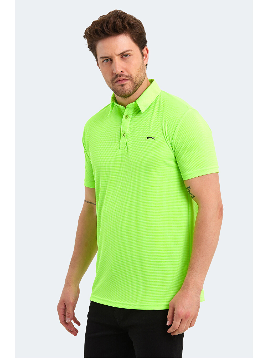 Sloan Erkek Polo Yaka Neon Yeşil Tişört-2