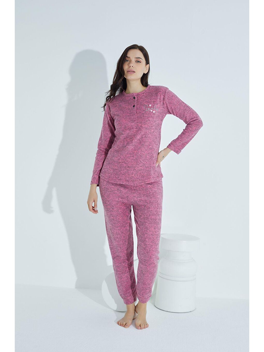 ELİTOL Pembe Leylak İnterlok Pijama Takim 4209 - 1