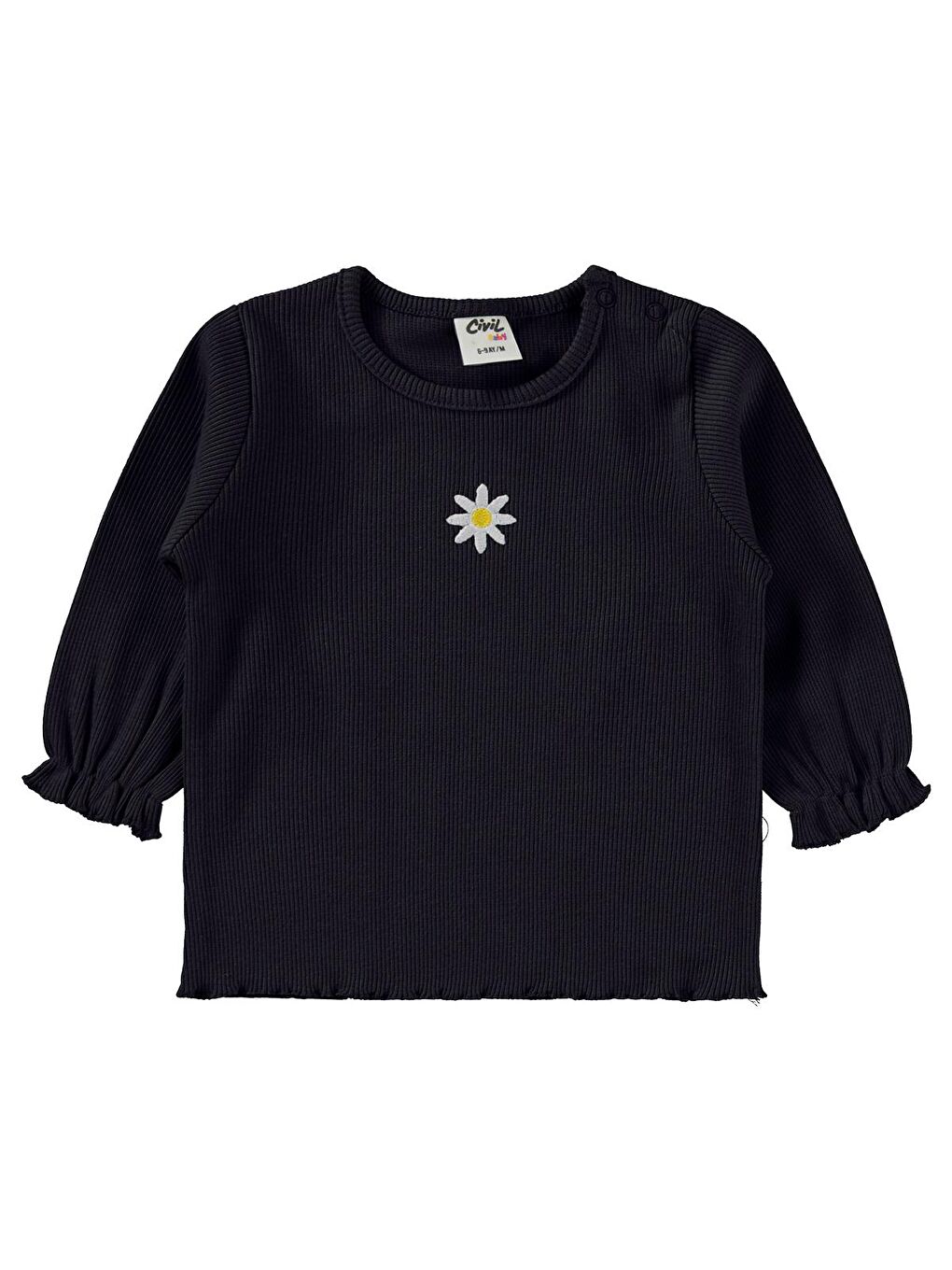 Antrasit Baby Papatya Nakışlı 6-18 Ay Takım - Gri 12-18 Ay-1