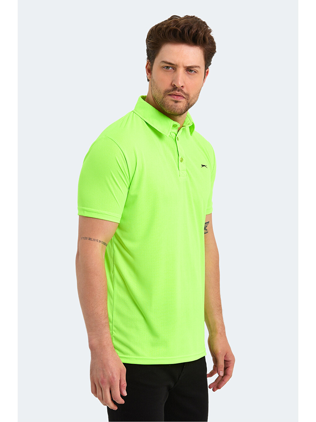 Sloan Erkek Polo Yaka Neon Yeşil Tişört-4