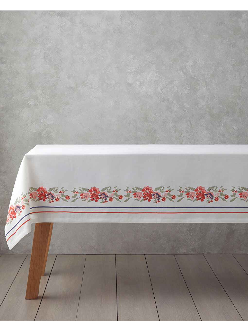 Opalin Polyester Masa Örtüsü 150x200 cm Beyaz - Kırmızı