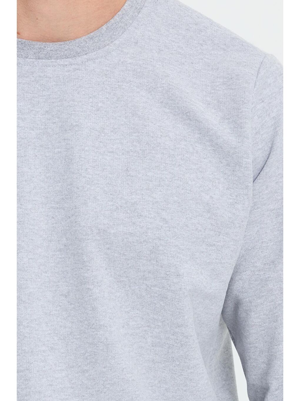 Erkek Regular Fit Klasik Kesim Pamuklu 2 İplik Yumuşak Dokulu Bisiklet Yaka Gri Eşofman Takımı-2