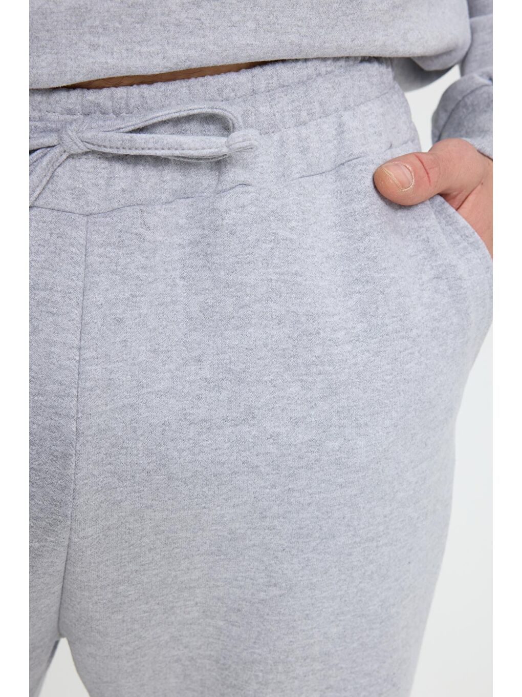 Erkek Regular Fit Klasik Kesim Pamuklu 2 İplik Yumuşak Dokulu Bisiklet Yaka Gri Eşofman Takımı-5