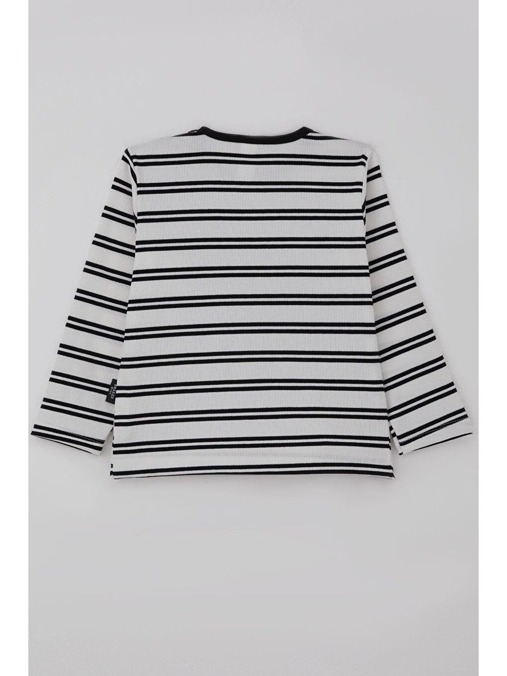 Erkek Bebek Uzun Kollu Tişört Patlı Çizgili Beyaz (9 Ay-3 Yaş)-1
