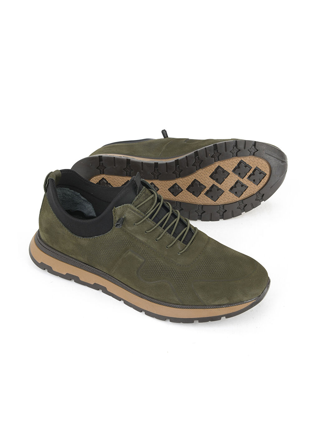Erkek Hakiki Deri Sneaker 1531037Z24112 Haki-3