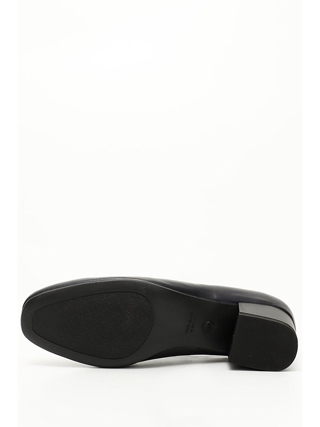 Lacivert KOYU LACİVERT  Hakiki Deri Küt Burun Kısa Kalın Topuklu Kadın Ayakkabı 13312-3