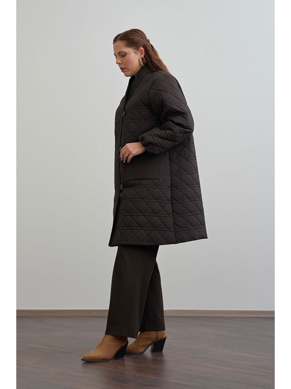 Kahverengi Acı Kahve-Kapitone Mont-1