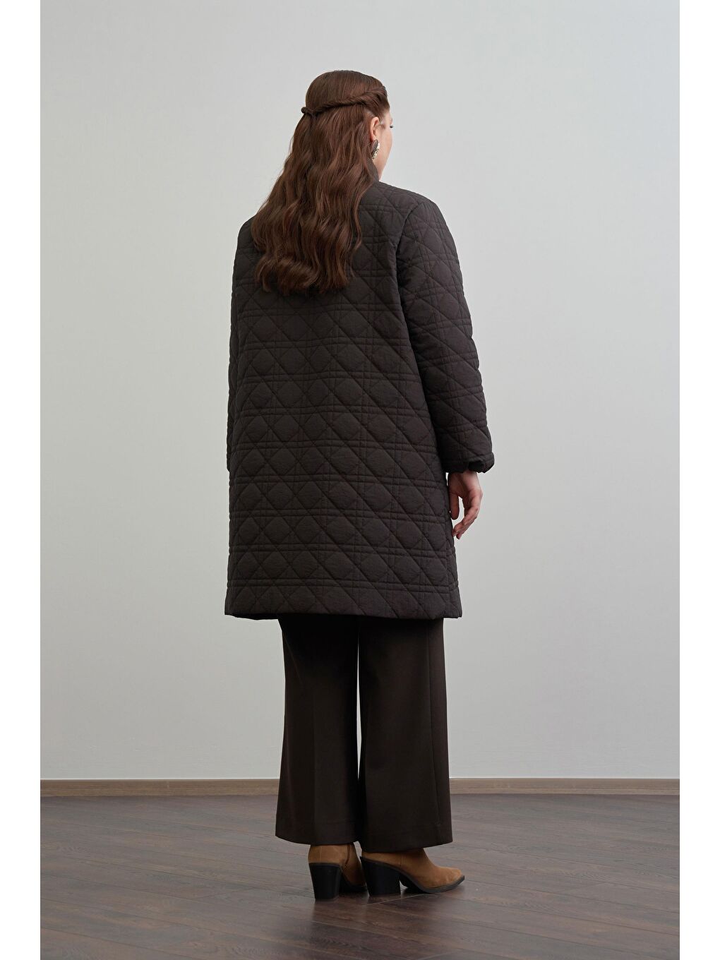 Kahverengi Acı Kahve-Kapitone Mont-2