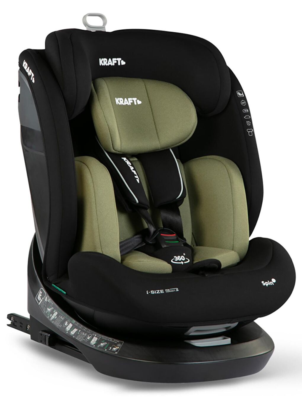 Spin I-Size Oto Koltuğu 0-36 Kg Yeşil