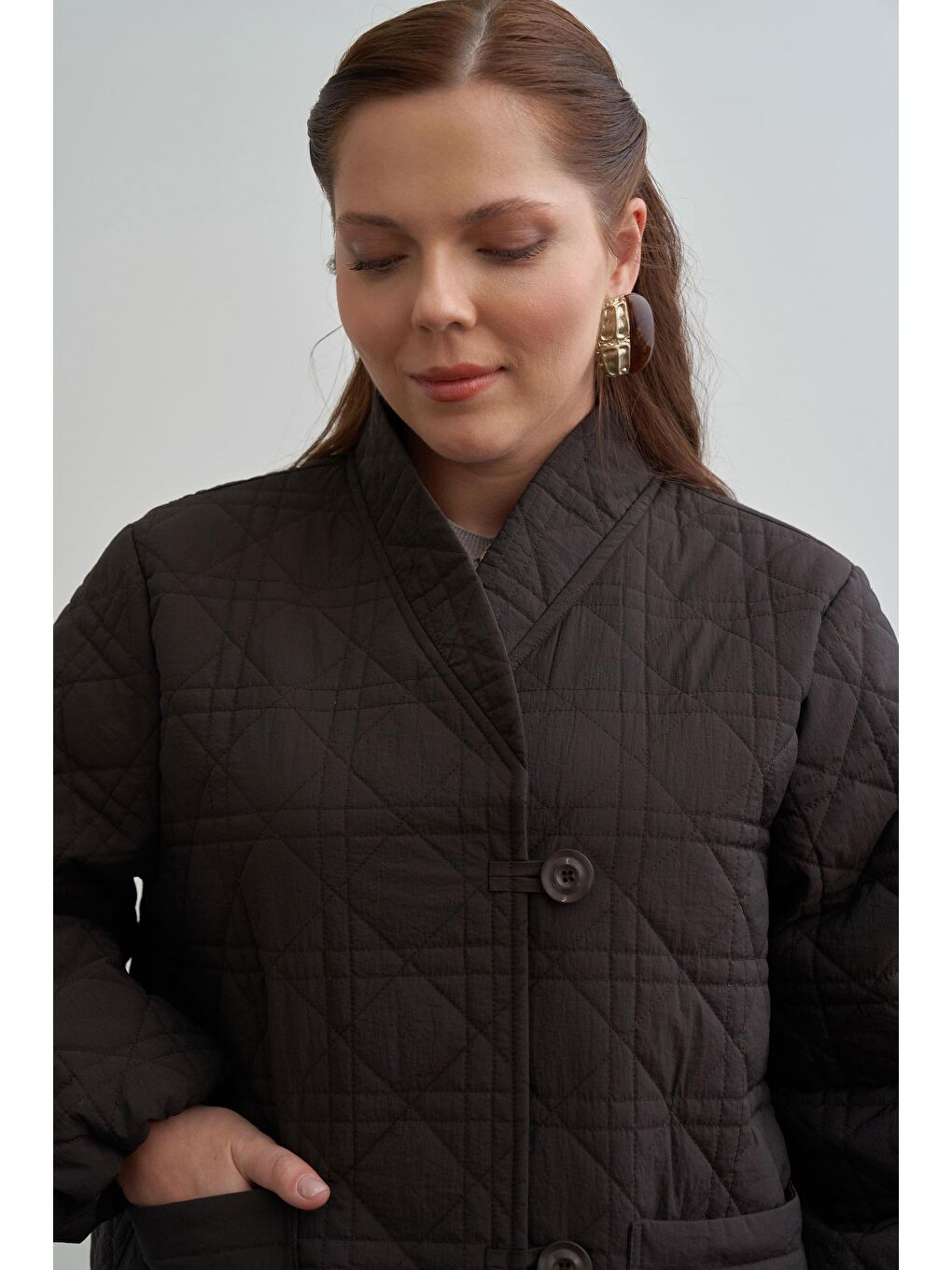 Kahverengi Acı Kahve-Kapitone Mont-3