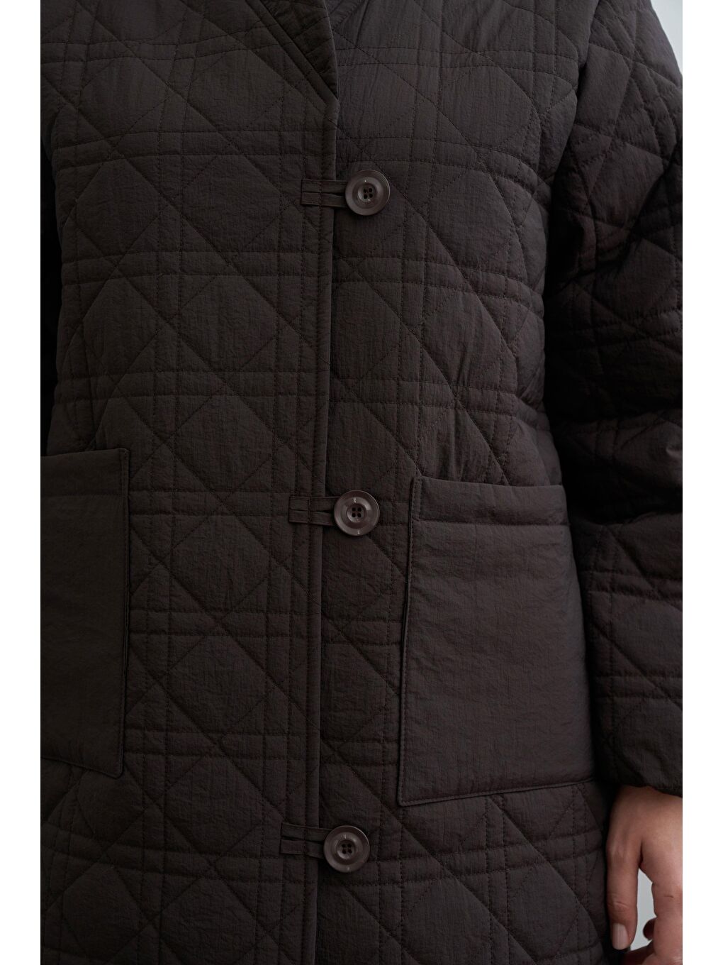 Kahverengi Acı Kahve-Kapitone Mont-4