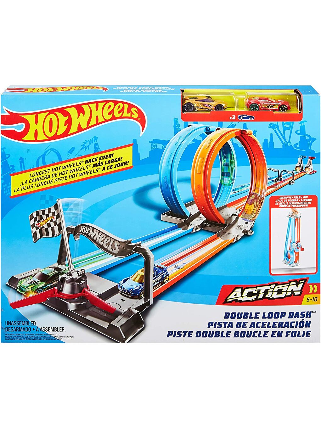 Hot Wheels Renksiz Çift Çemberde Depar Pist Seti GFH85 - 3