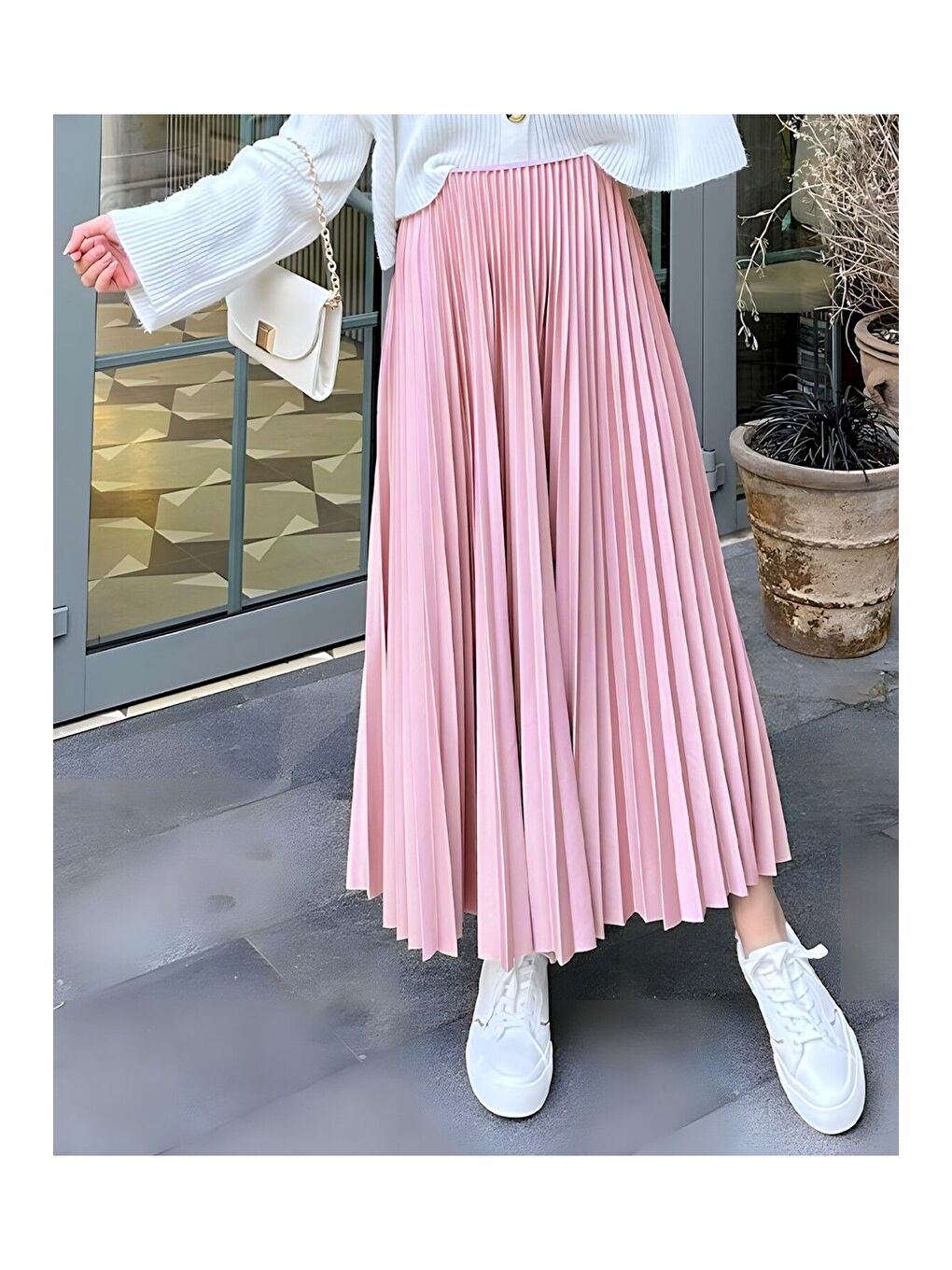 Pembe Piliseli Etek-1