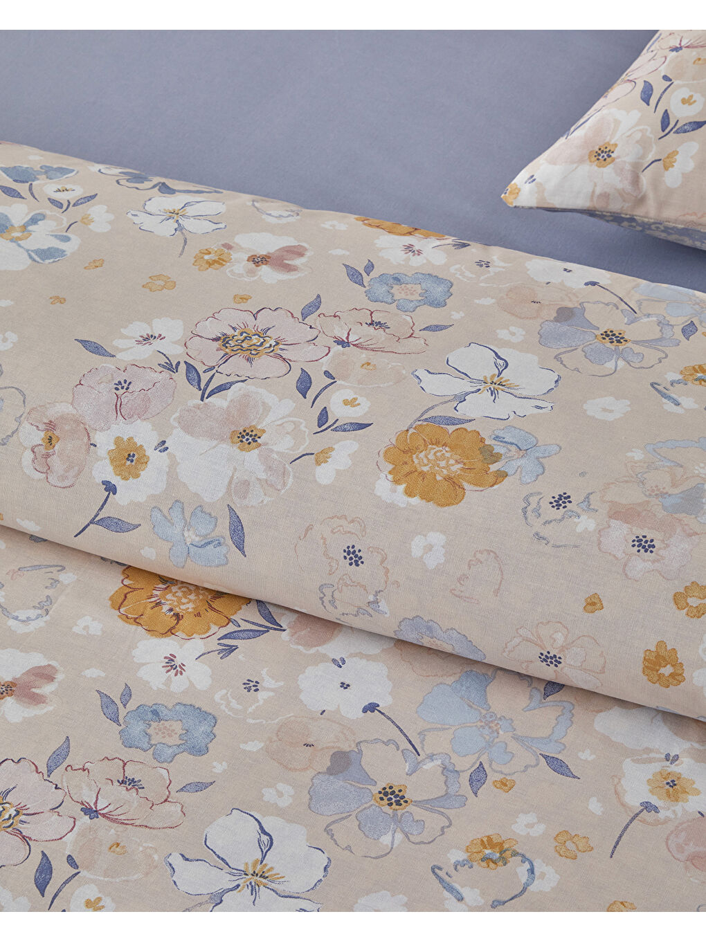 Pastel Garden Pamuk Çift Kişilik Nevresim Takımı 200x220 cm Pembe - Turuncu-4