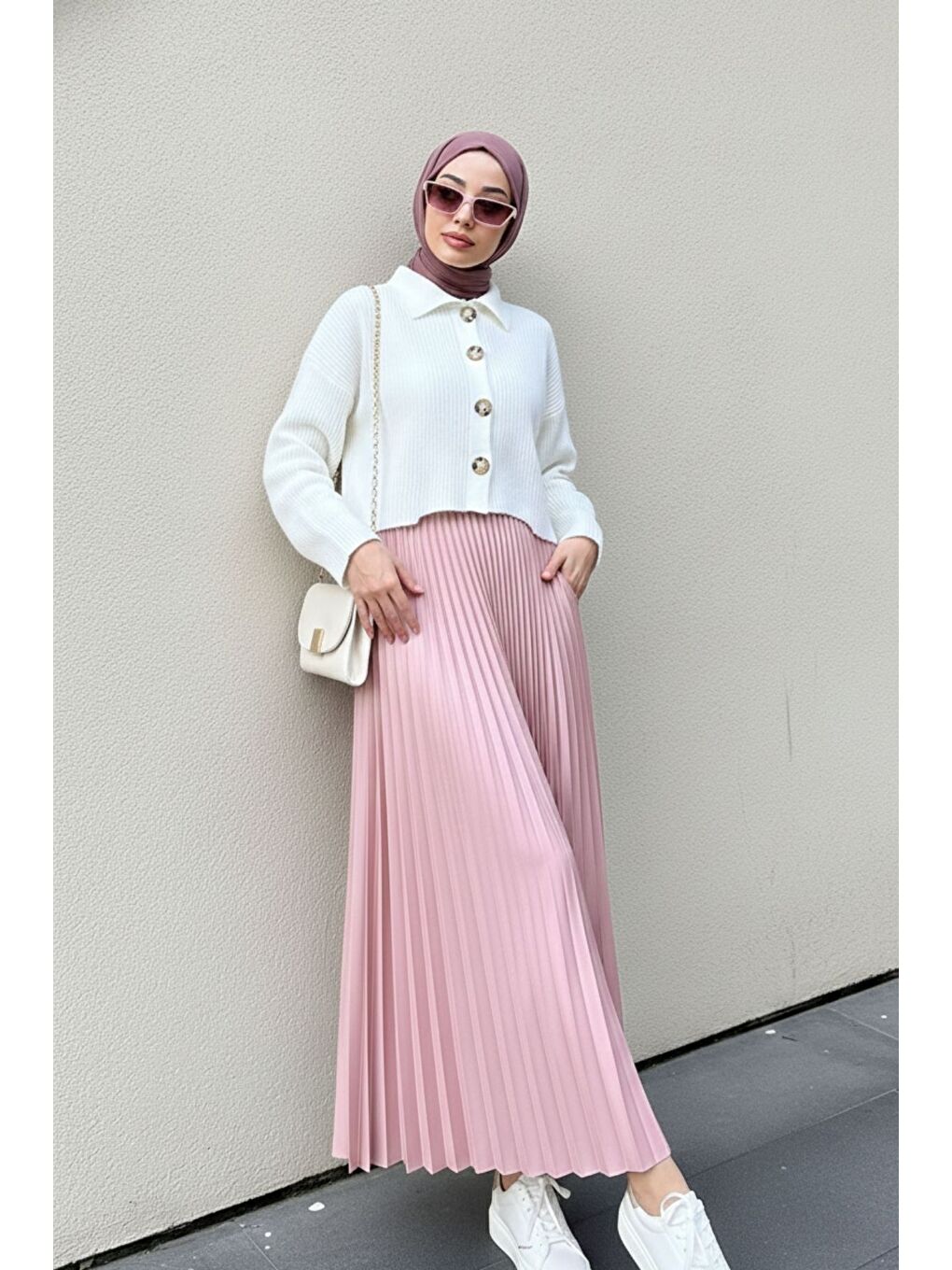 Pembe Piliseli Etek-3