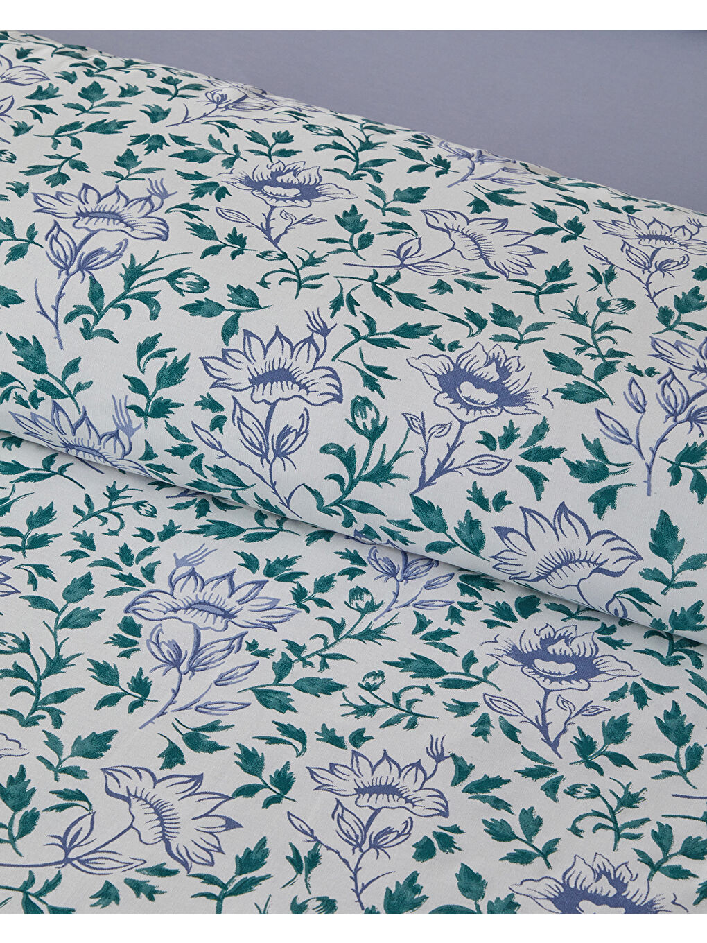 Gentle Flower Pamuk Çift Kişilik Nevresim Takımı 200x220 cm Yeşil-Mavi-3