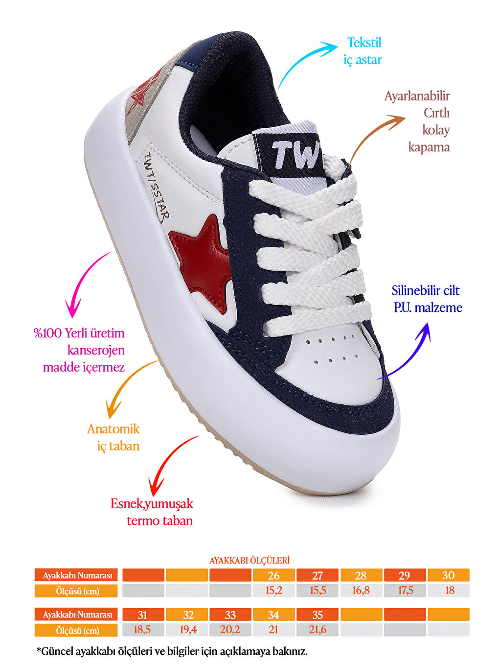 Beyaz Rida Günlük Cırtlı Bağcıklı Erkek Çocuk Spor Ayakkabı-1