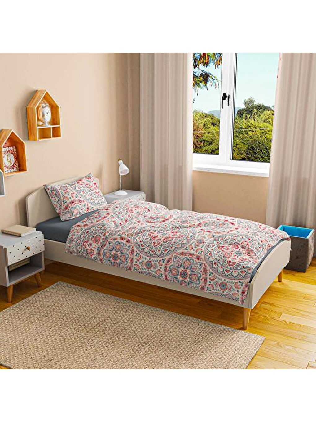 Karışık Soft Coch Tek Kişilik Pike Takımı - Renkli-4