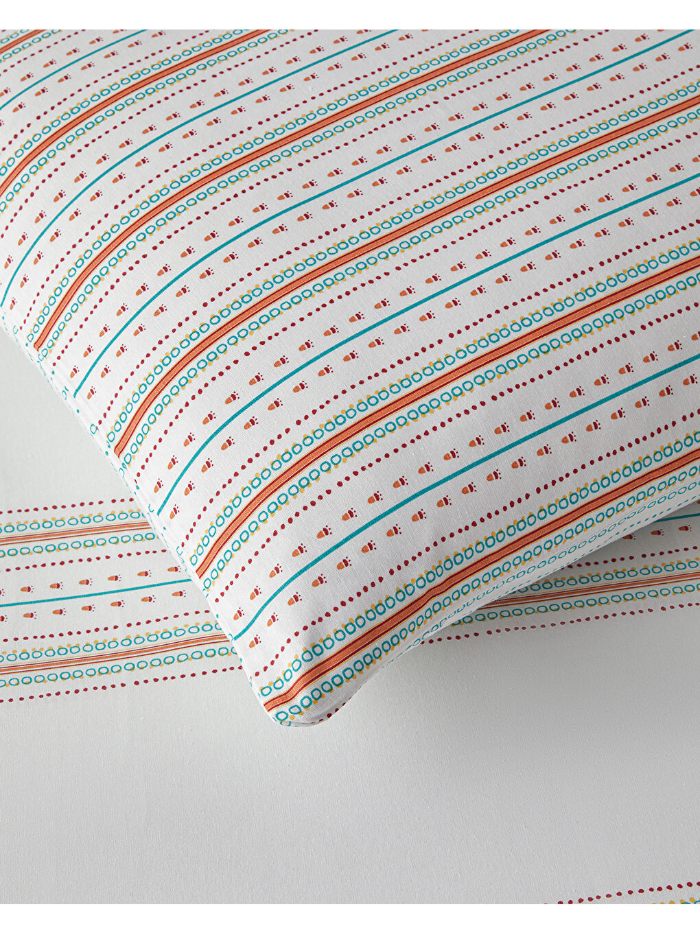 Yeşil Rhythmic Line Kolay Ütülenir Çift Kişilik Nevresim Takımı 200x220 cm Turuncu-yeşil-4