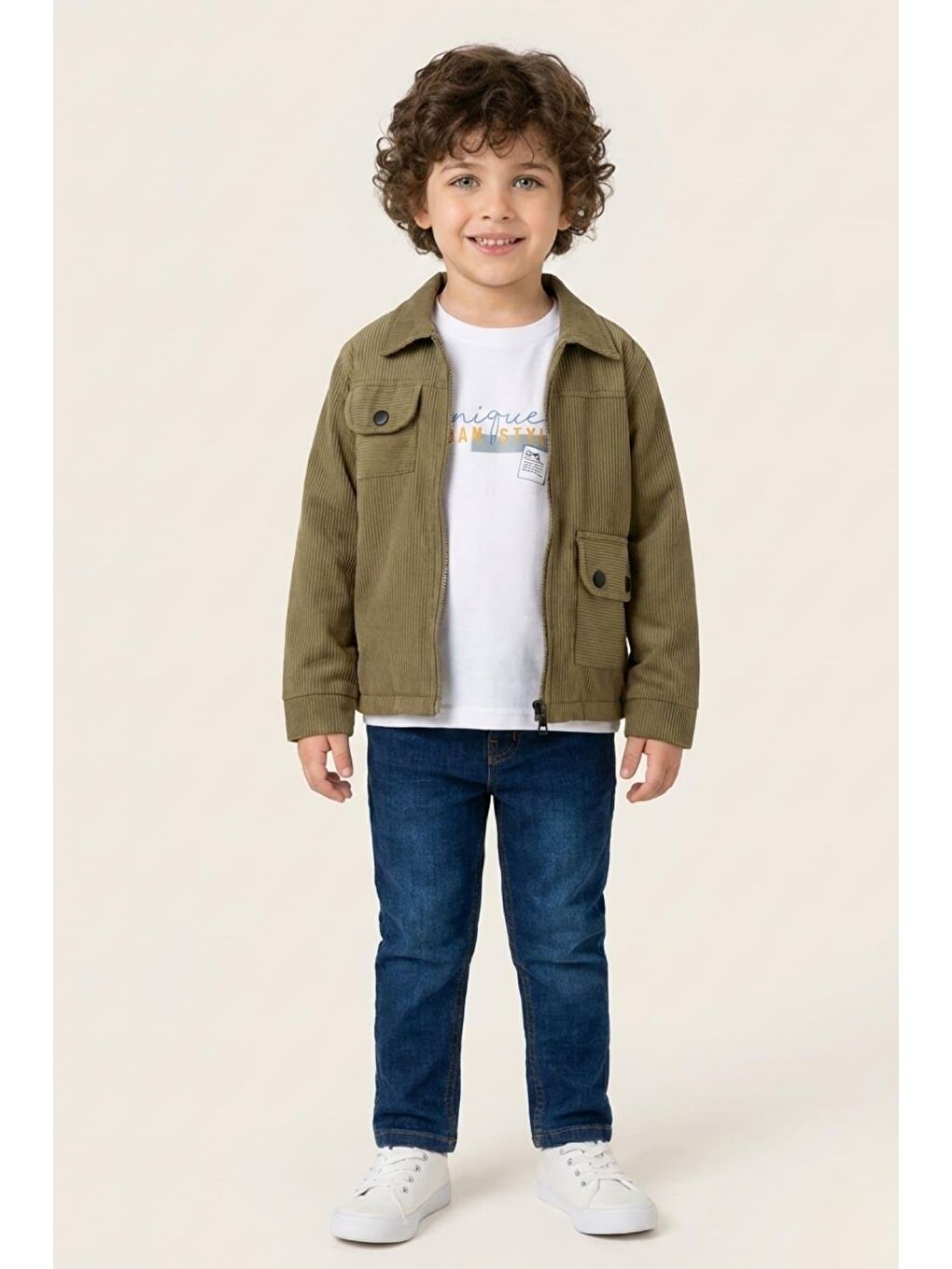 Erkek Çocuk Ceketli 3'Lü Takım  - Haki