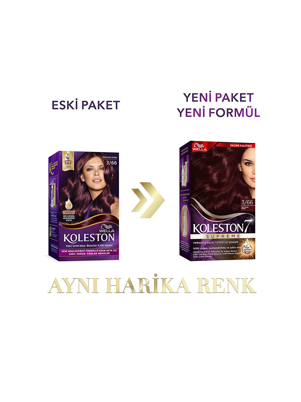 Wella Renksiz Koleston Supreme Saç Boyası 3/66 Patlıcan Moru - 1